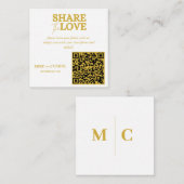 Gold Wedding Foto Sharing mit QR Code Begleitkarte (Vorne/Hinten)