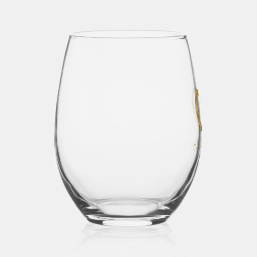 Gold Wedding Hearts, Herz Custom Typografy Weinglas Ohne Stiel (Rechts)