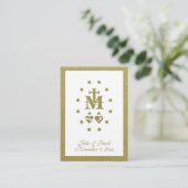 Gold Wedding Holy Card Wunderbare Medaille Visitenkarte (Stehend Vorderseite)