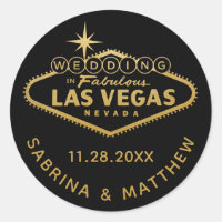 Gold Wedding in Vegas Sign Fevor Label