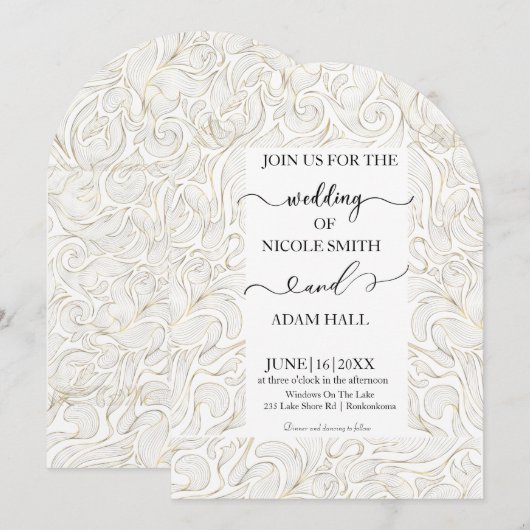 Gold Wedding Invitation Einladung (Vorne/Hinten)