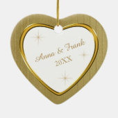 Gold Wedding Jubiläum Herz Keepake Keramikornament (Hinten)