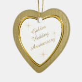 Gold Wedding Jubiläum Herz Keepake Keramikornament (Links)