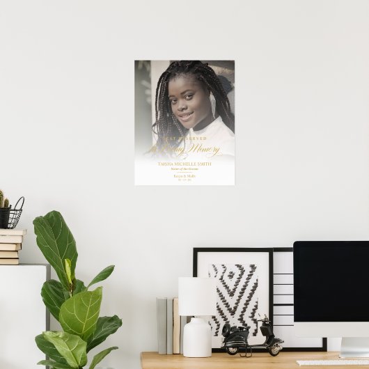 Gold Wedding Love Memory Reservierte Sitzplatz Lov Poster (Heimbüro)