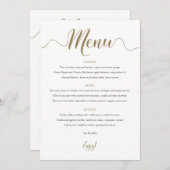 Gold Wedding Menu Table Card Menükarte (Vorne/Hinten)