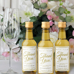 Gold Wedding Mini Wein Flasche Tag Vielen Dank Weinetikett
