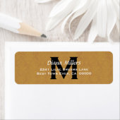 Gold Wedding Monogram Address Label V8 (Insitu)
