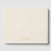 Gold Wedding Monogram Beige Linen Gästebuch (Rückseite)