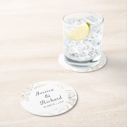 Gold Wedding Paper Tellers Round Paper Untersetzer (Vor Ort)