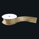 Gold Wedding Personalisiert Name Ribbon Satinband<br><div class="desc">Dieses goldfarbene Band mit den Namen der Braut und des Bräutigams und dem Datum der Hochzeit (oder Jubiläum) ist ideal für Geschenkverpackungen und wird Ihre Geschenkboxen oder Gastgeschenke Hochzeiten wirklich niedlich aussehen lassen. Wählen Sie einfach die Farbe,  die Sie mögen!</div>