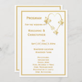 Gold Wedding Program Butterfys Herz Programm (Vorne/Hinten)