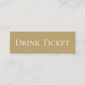 Gold Wedding Reception Drinks Ticket (Rückseite)