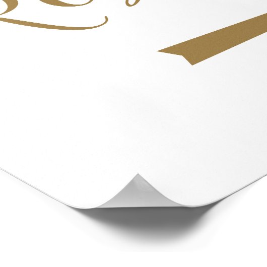 Gold Wedding Restrooms Right Arrow Schild (Ecke)