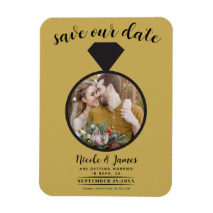 Gold Wedding Ring Foto Save the Date Magnet