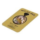 Gold Wedding Ring Foto Save the Date Magnet (Linke Seite)