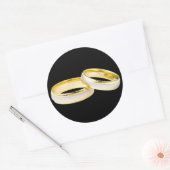 Gold Wedding Rings - benutzerdefinierte Hintergrun Runder Aufkleber (Umschlag)