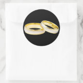 Gold Wedding Rings - benutzerdefinierte Hintergrun Runder Aufkleber (Tasche)