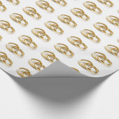 Gold Wedding Rings Ehe oder Jubiläumsgeschenk Geschenkpapier (Ecke)