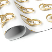 Gold Wedding Rings Ehe oder Jubiläumsgeschenk Geschenkpapier (Rolleneckpunkt)