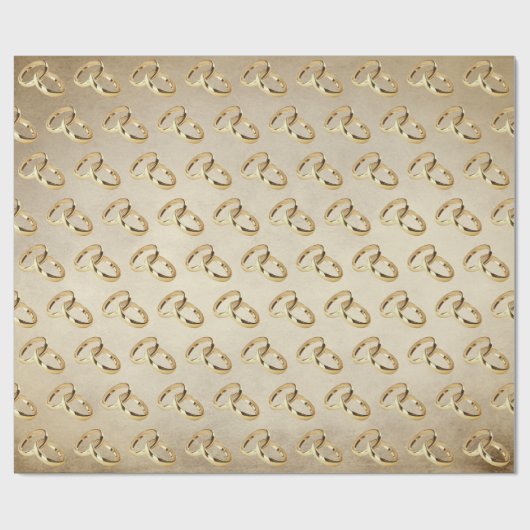 Gold Wedding Rings Geschenkpapier (Flach)