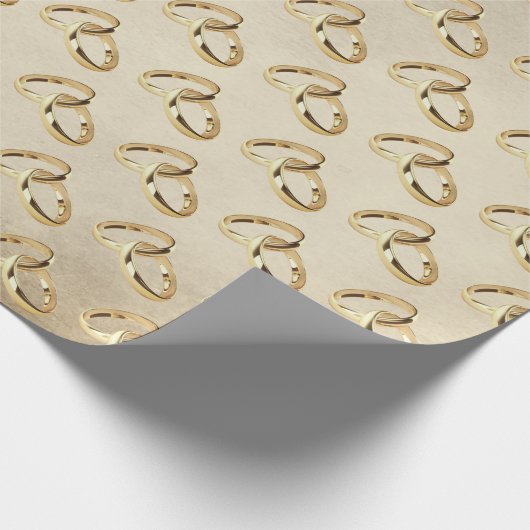 Gold Wedding Rings Geschenkpapier (Ecke)