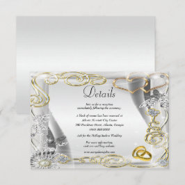Gold Wedding Rings Hört auf Hochzeitsdetails Begleitkarte