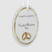Gold Wedding Rings maßgeschneidert für unsere erst Ornament (Vorderseite)