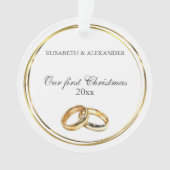 Gold Wedding Rings maßgeschneidert für unsere erst Ornament (Vorderseite)