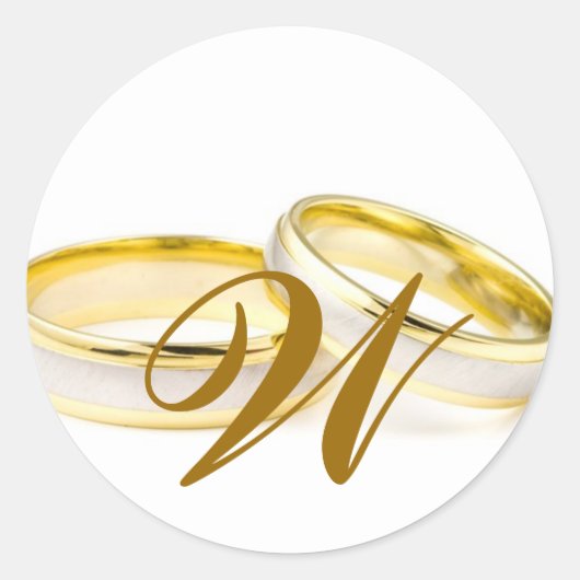 Gold Wedding Rings mit Monogram Fevor Sticker (Vorderseite)