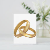 Gold Wedding Rings miteinander verbunden Postkarte (Stehend Vorderseite)