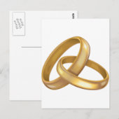 Gold Wedding Rings miteinander verbunden Postkarte (Vorne/Hinten)
