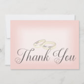 Gold Wedding Rings on Blush Wedding Dankeskarte (Vorderseite)