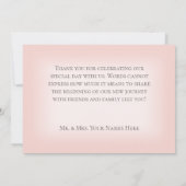 Gold Wedding Rings on Blush Wedding Dankeskarte (Rückseite)