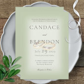 Gold Wedding Rings on Sage Wedding Einladung