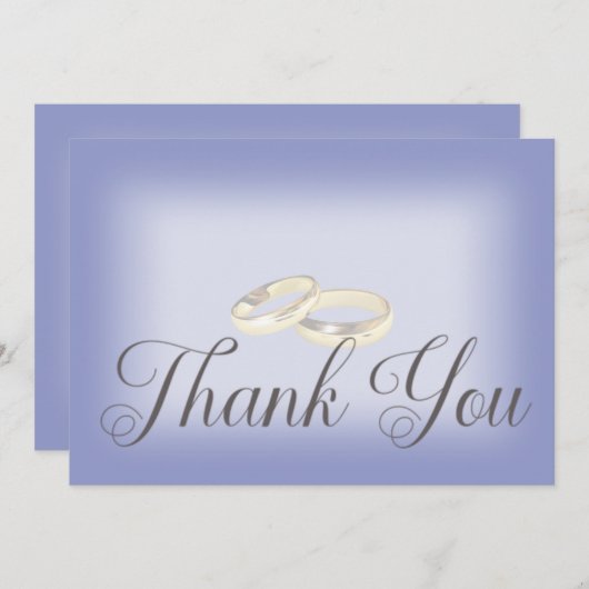Gold Wedding Rings Periwinkle Wedding Dankeskarte (Vorne/Hinten)