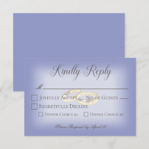 Gold Wedding Rings Periwinkle Wedding RSVP Karte