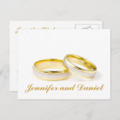 Gold Wedding Rings Save the Date Postkarten (Vorne/Hinten)