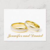 Gold Wedding Rings Save the Date Postkarten (Vorderseite)