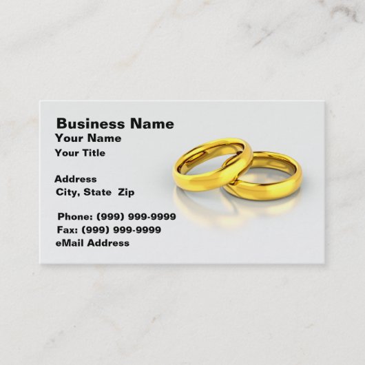 Gold Wedding Rings Visitenkarte (Vorderseite)
