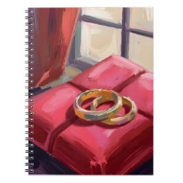 Gold Wedding Rings Watercolor Notizblock
