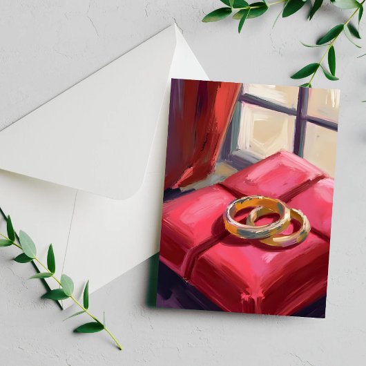 Gold Wedding Rings Watercolor Postkarte