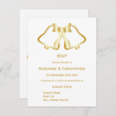 Gold Wedding RSVP Card Glocken und Band (Vorne/Hinten)