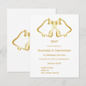 Gold Wedding RSVP Card Glocken und Band Karte (Vorne/Hinten)