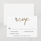Gold Wedding RSVP-Karte Einladung (Vorne/Hinten)