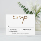 Gold Wedding RSVP-Karte Einladung (Stehend Vorderseite)