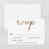 Gold Wedding RSVP-Karte Einladung (Vorne/Hinten)