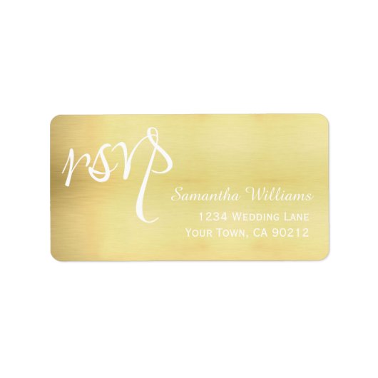 Gold Wedding RSVP Labels Adressaufkleber (Vorne)