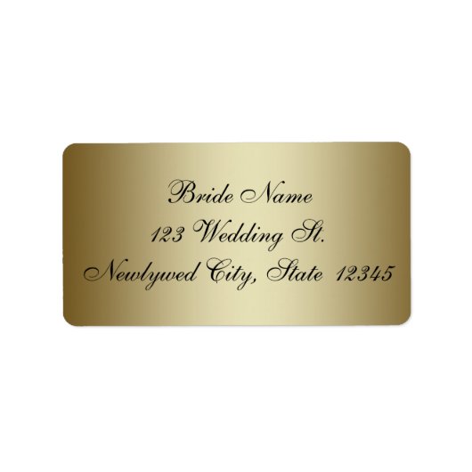 Gold Wedding RSVP Rücksendeadressen-Aufkleber Adressaufkleber (Vorne)