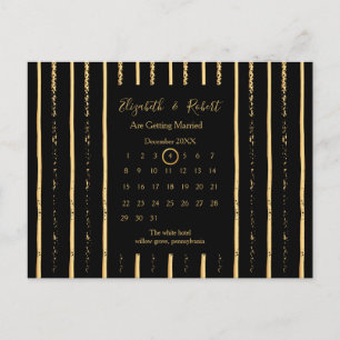 Gold Wedding Save the Date Calendar Ankündigungspostkarte