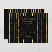 Gold Wedding Save the Date Calendar Ankündigungspostkarte (Vorne/Hinten)